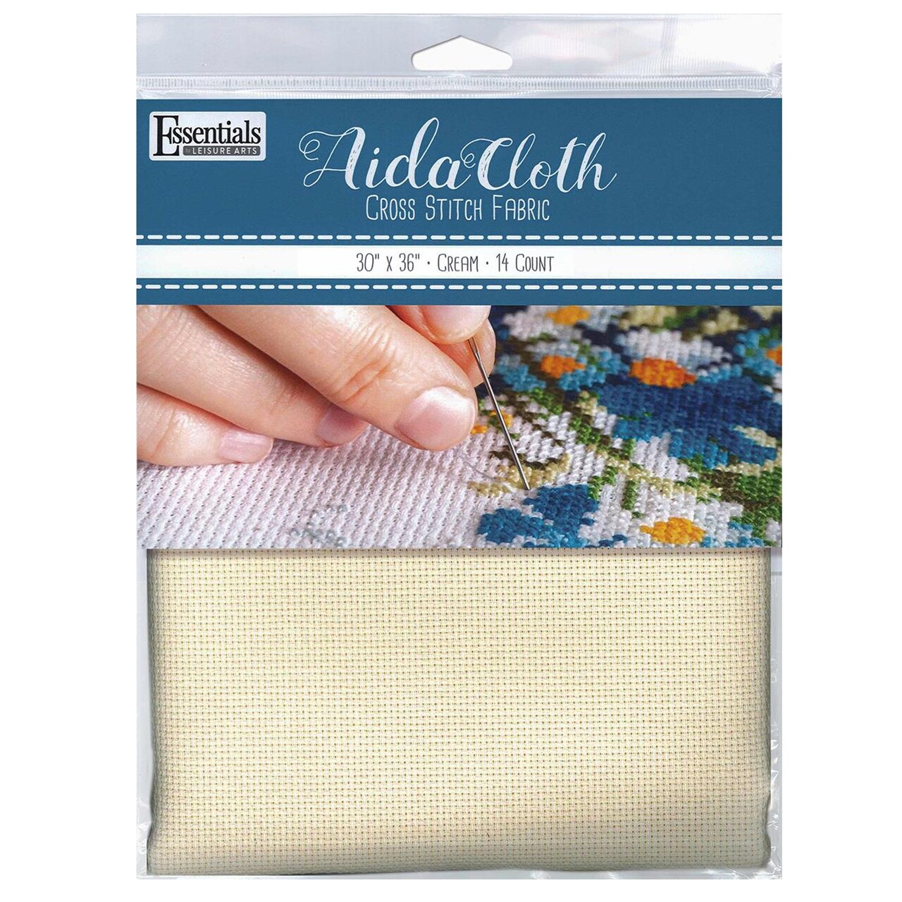 Essentials By Leisure Arts Aida Cloth, 14 Count, Cream Cross Stitch Fabric, Embroidery Fabric, Cross Stitch Supplies For Crafting, Stitching, And Sewing Projects 30X36